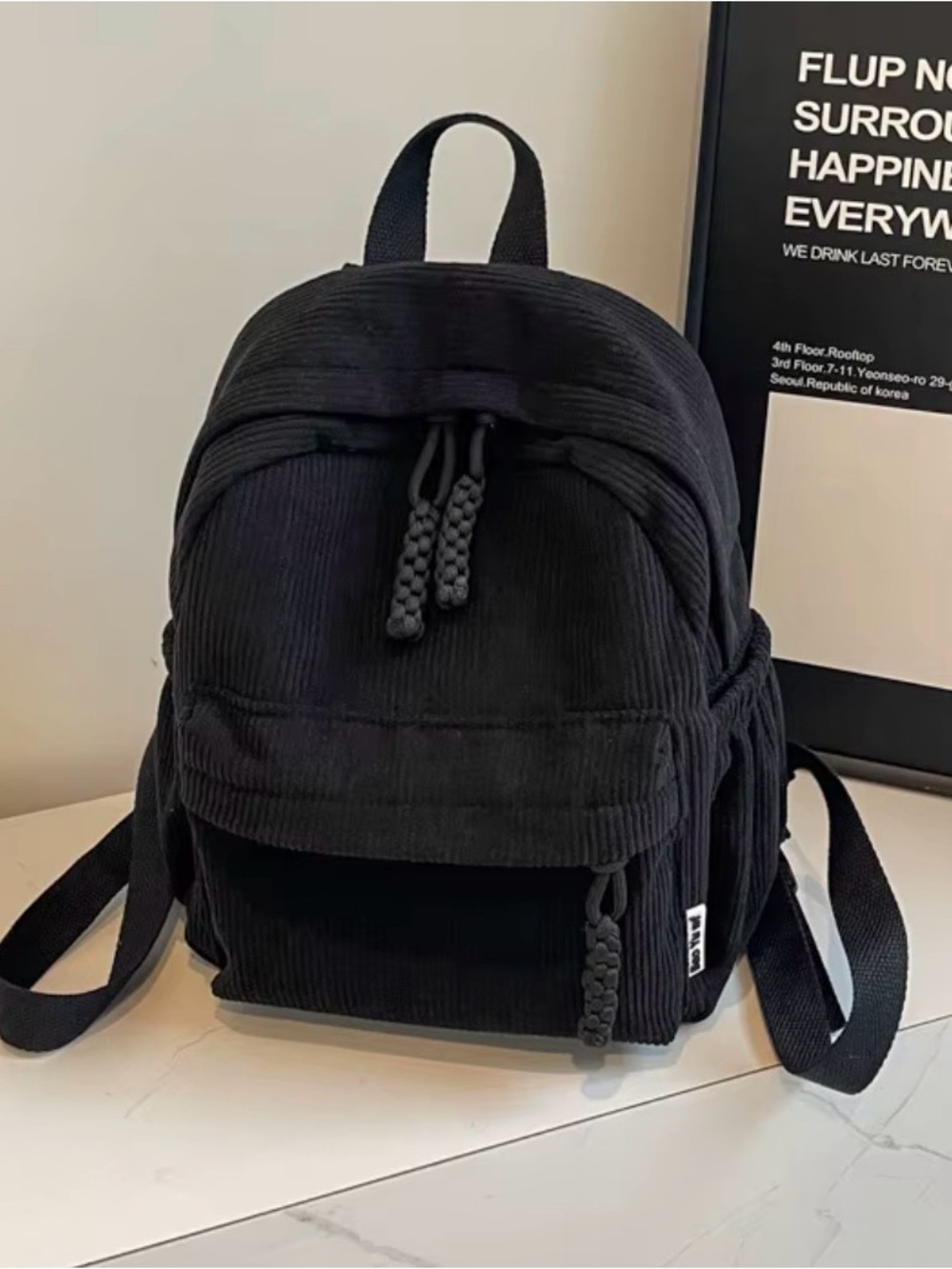 Black Backpack - Bao yo Corduroy Daypack NWT